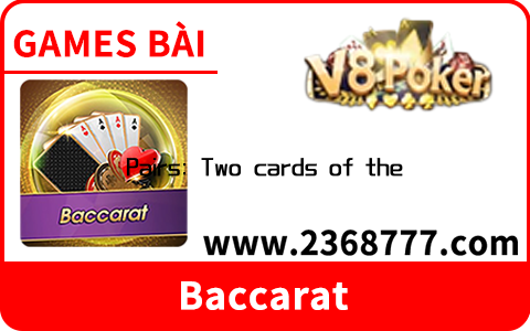 Pairs: Two cards of the same rank beat another pair of lower rank